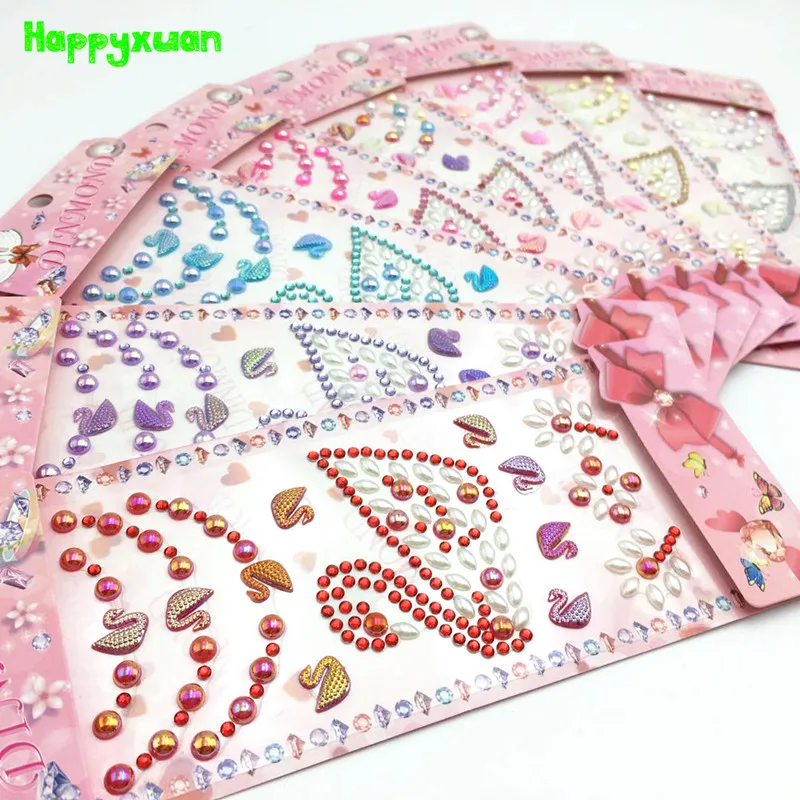 Happyxuan 8 шт./лот бриллиантовые наклейки для скрапбукинга жемчужные стразы товары