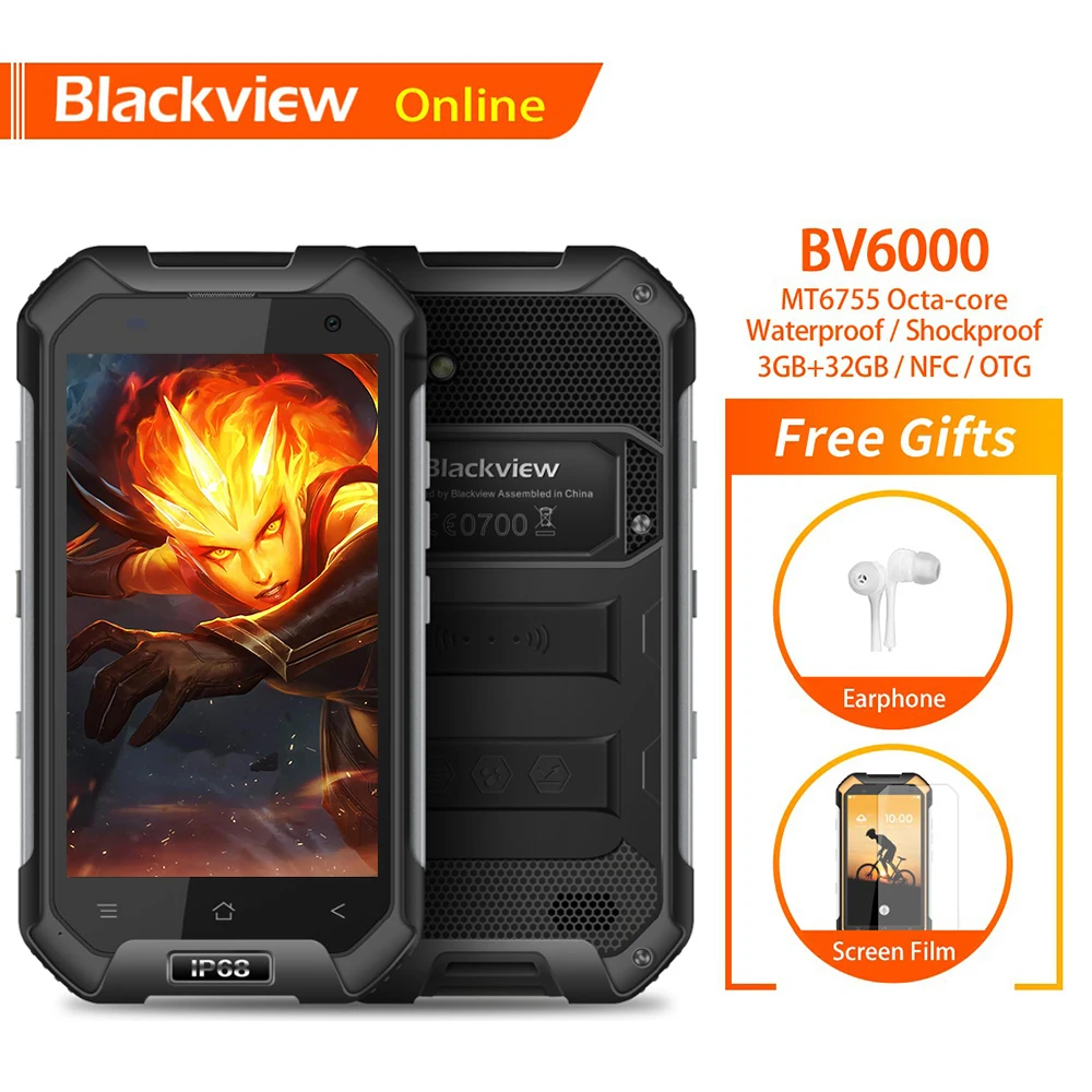 Blackview BV6000 IP68 Водонепроницаемый 4 7 дюймовый прочный смартфон 3 ГБ + 32 13.0MP камера 4500