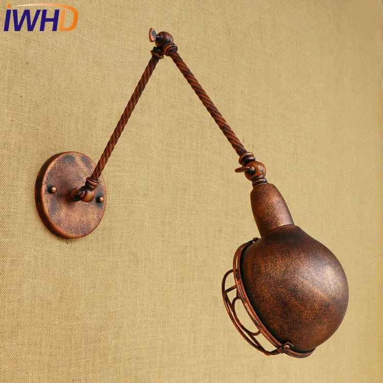 Настенный прикроватный бра IWHD винтажный настенный светильник | Лампы и освещение