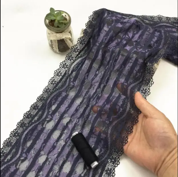 1 м/лот 19 см украшение для волос широкая эластичная кружевная ткань бежевая