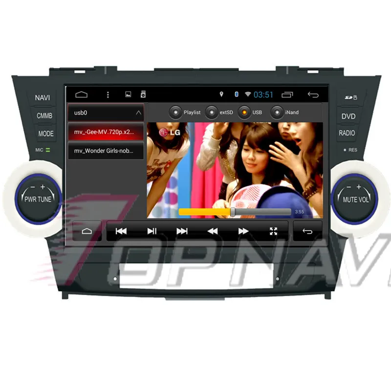 Topnavi 10 1 &quot1024*600 четырехъядерный Android 7 Автомобильный GPS навигатор для Toyota Highlander 2014