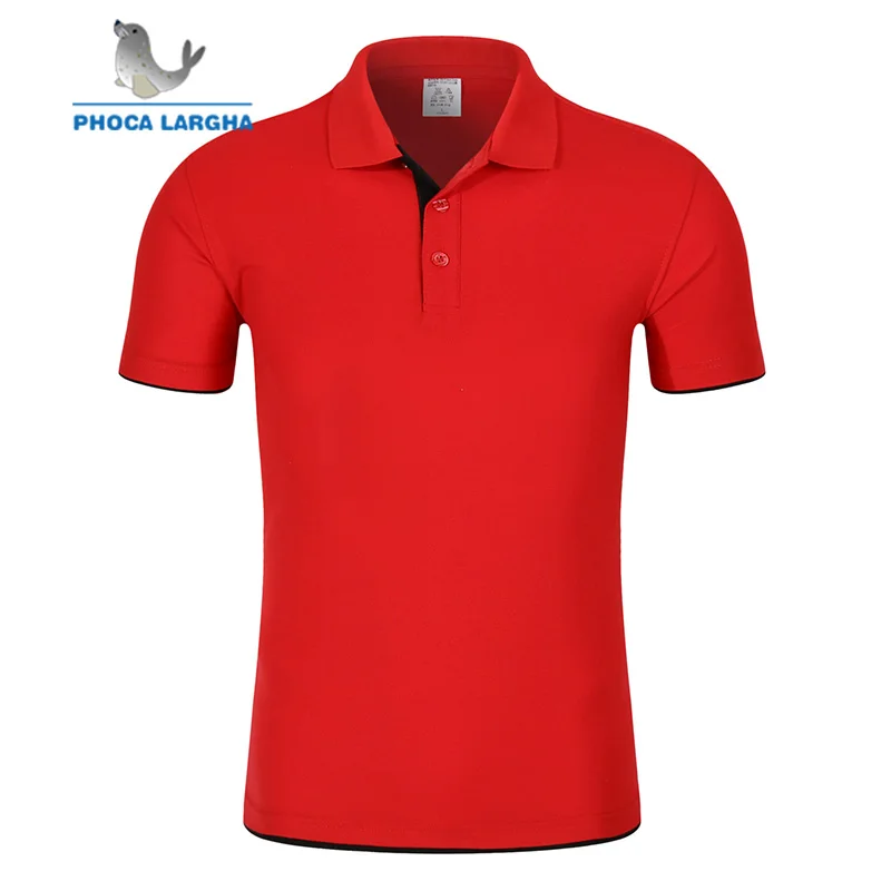 Мужская рубашка-поло Классическая хлопковая рубашка с коротким рукавом и