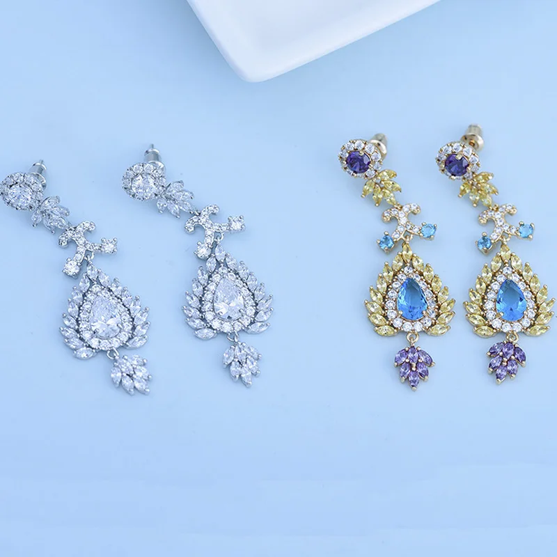 Женские винтажные серьги-гвоздики с кристаллами вечерние серьги в европейском