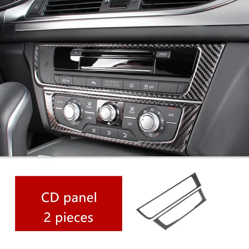 CD Panel CNORICARC углеродное волокно консоль переключения передач крышка стакана воды Накладка для Audi A7 A6 C7 интерьер пепельница панель украшения стикер - Название цвета: CD Panel