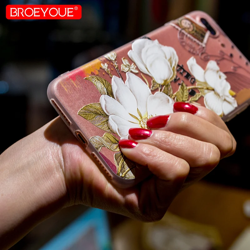 BROEYOUE чехол для iPhone 6 7 8 силиконовый милый мультфильм матовый из ТПУ Мягкий задняя