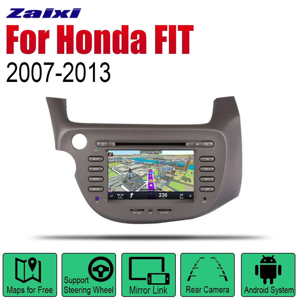 

Автомобильные аксессуары для Honda FIT / JAZZ 2007 ~ 2013, мультимедийный DVD-плеер, радио, аудио, видео, GPS-навигационная система, головное устройство 2din