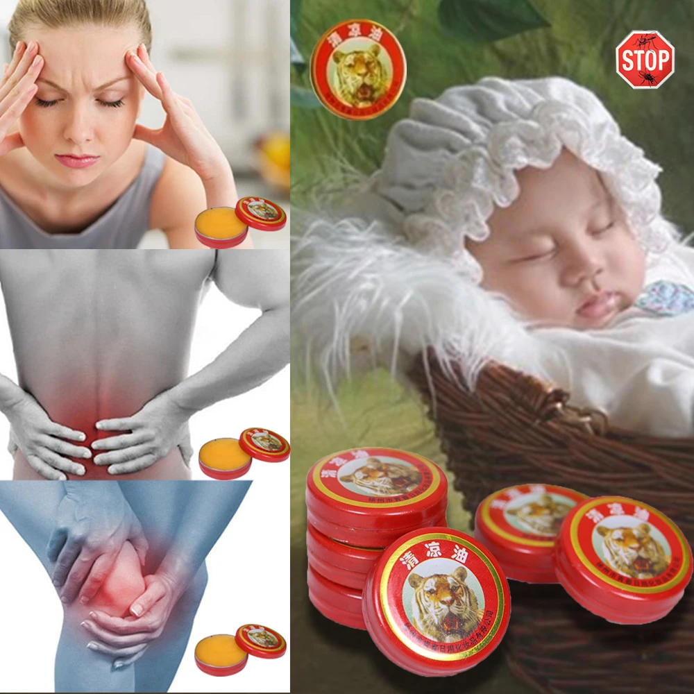 

10pcs Massage Red Muscle Rub Aches Cool Cream Chinese Tiger Balm Essential Oil for Adults Pain Relief Ointment
