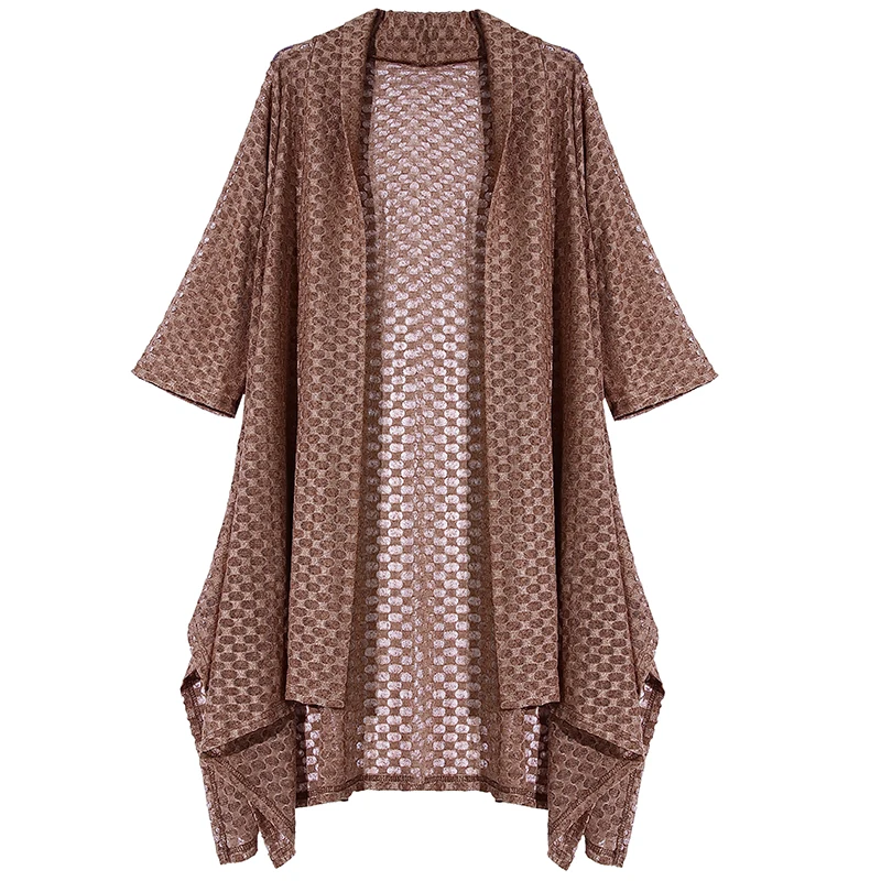 women clothes 2019 hollow wild cardigan summer long coat mid length sunscreen korean style lace mesh woman new |