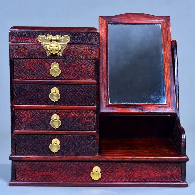 Комод из красного дерева шкатулка для драгоценностей розового ювелирных изделий