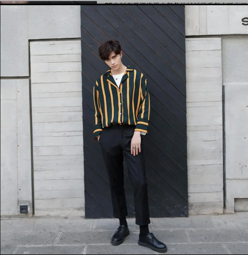 Новинка весна лето 2021 мужская рубашка в Вертикальную Полоску винтажная одежда