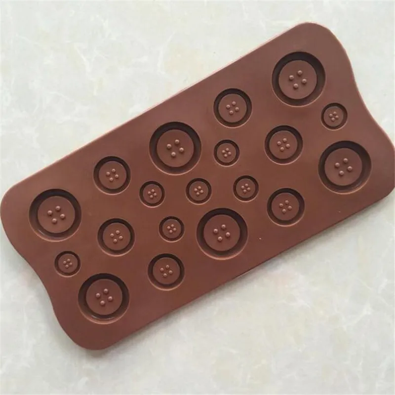 

FEIGO 1 Pcs 3D Cute Button Shape Silicone Mold Chocolate Mould DIY Baking Cake Pastry Decorating Tools Kitchen Accessories F215