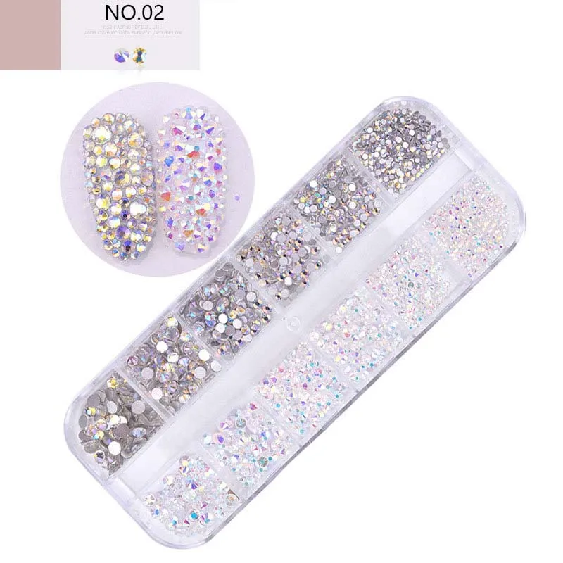 2 Mix colors AB с коробкой! 1400 шт./кор. DMC Горячая фиксация стразы с прямой основой камень одежда с украшением в виде кристаллов Стекло Материал смешанные Размеры 3D камни - Цвет: 2