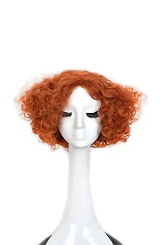 Ccutoo Mad Hatter/Tarrant Hightopp 1" Оранжевый вьющиеся короткие женские синтетические вечерние волосы Косплей Костюм Парики - Цвет: show the picture