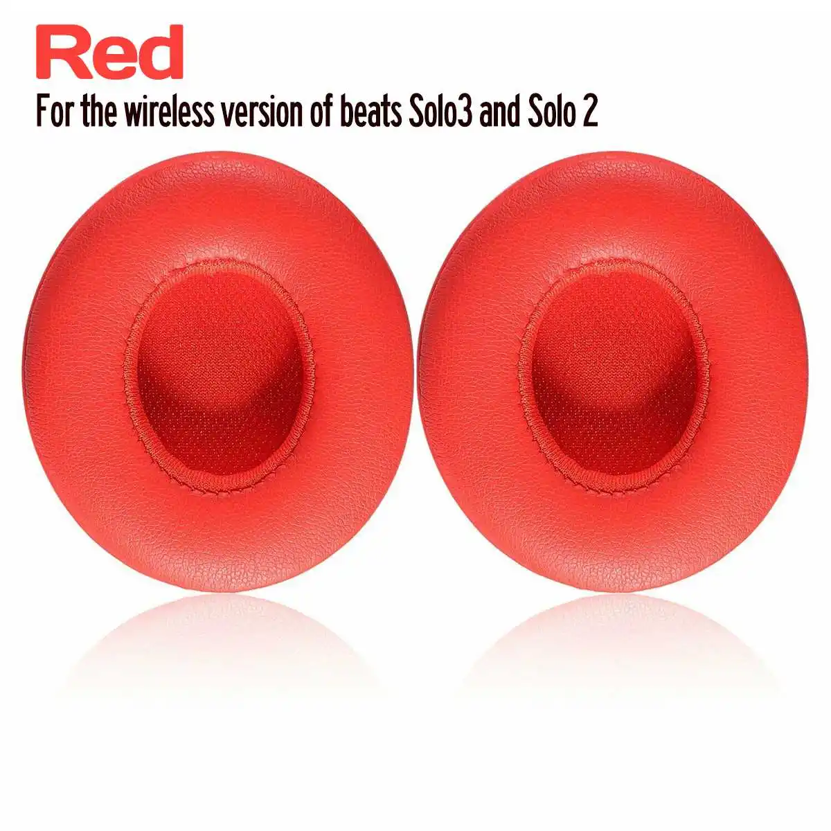 Red Wireless Type 1 пара сменных подушечек для наушников для Solo 2 для Solo3 Беспроводная/Проводная кожаная Блокировка шума тихие мягкие наушники - Цвет: Red Wireless Type