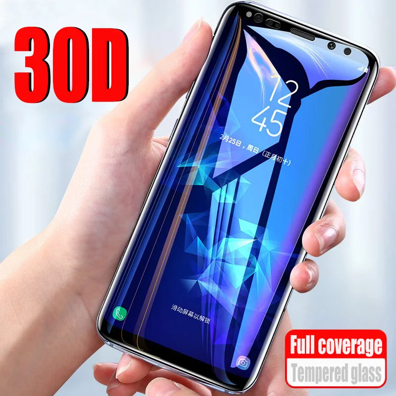 30D закаленное стекло для Samsung Galaxy S8 S9 S10e Plus Защита экрана Note 8 9 S10 полное покрытие