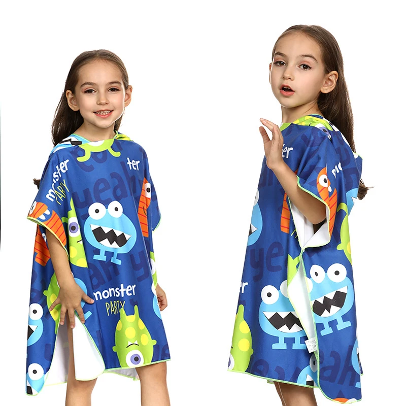 Детские быстросохнущие банные халаты Динозавр Детский дорожный плащ с капюшоном