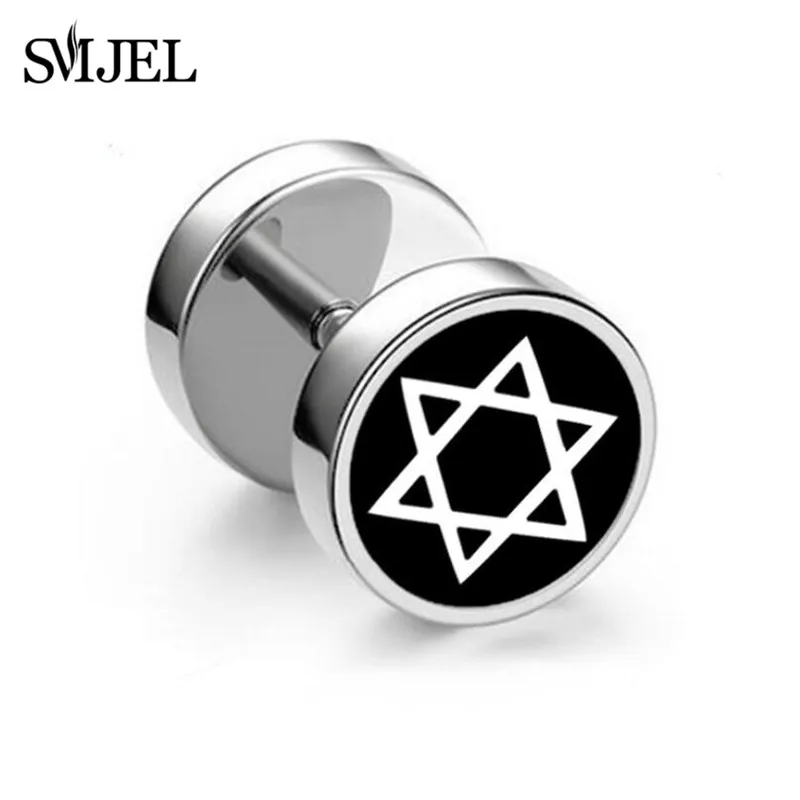 SMJEL Черная Нержавеющая Сталь Поддельные обманщик беруши калибр, Ювелирное Украшение для тела Пирсинг серьги для мужчин унисекс Новинка - Окраска металла: 8
