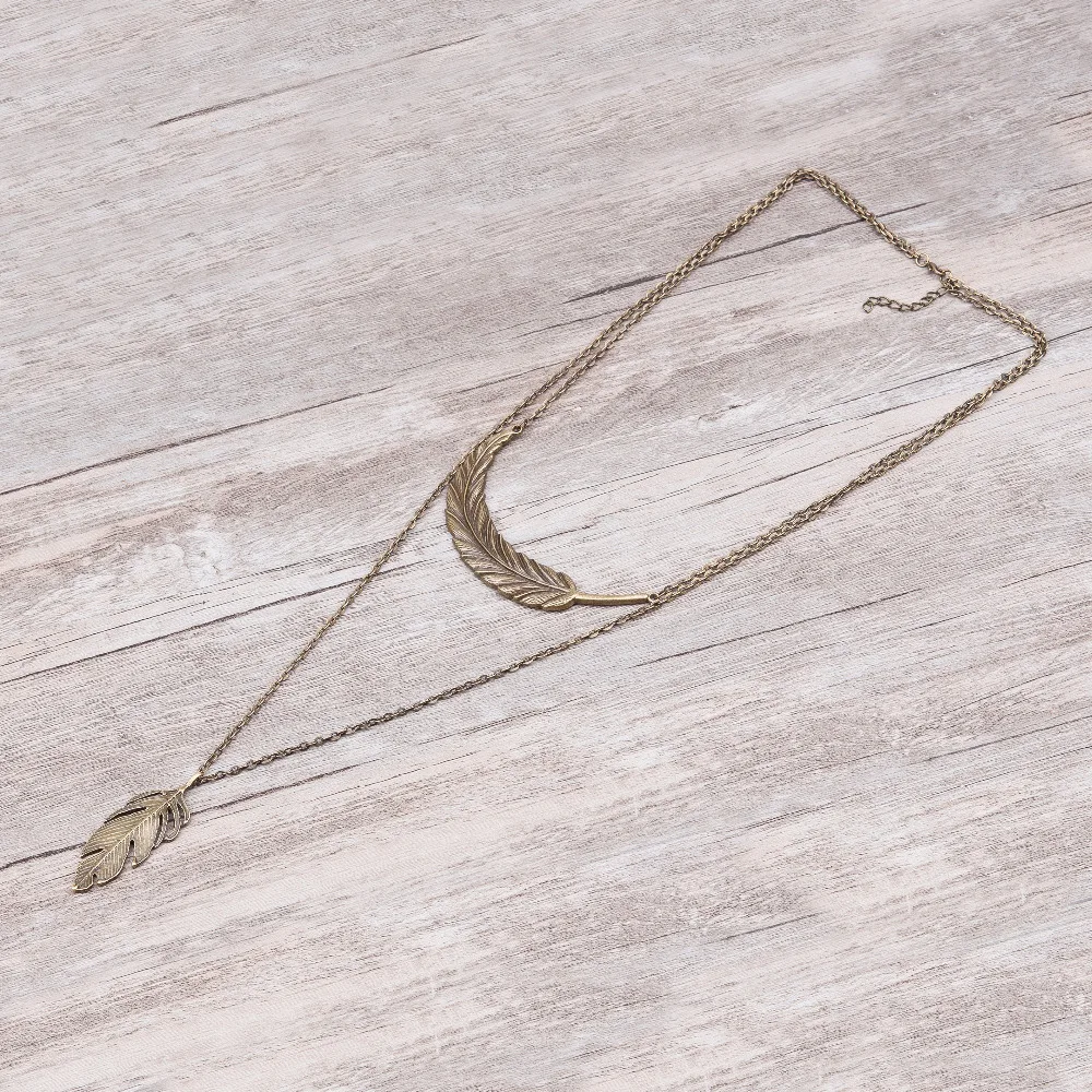 Doreen Box двухслойные винтажные в виде листика и ожерелье с перьями длинные женские