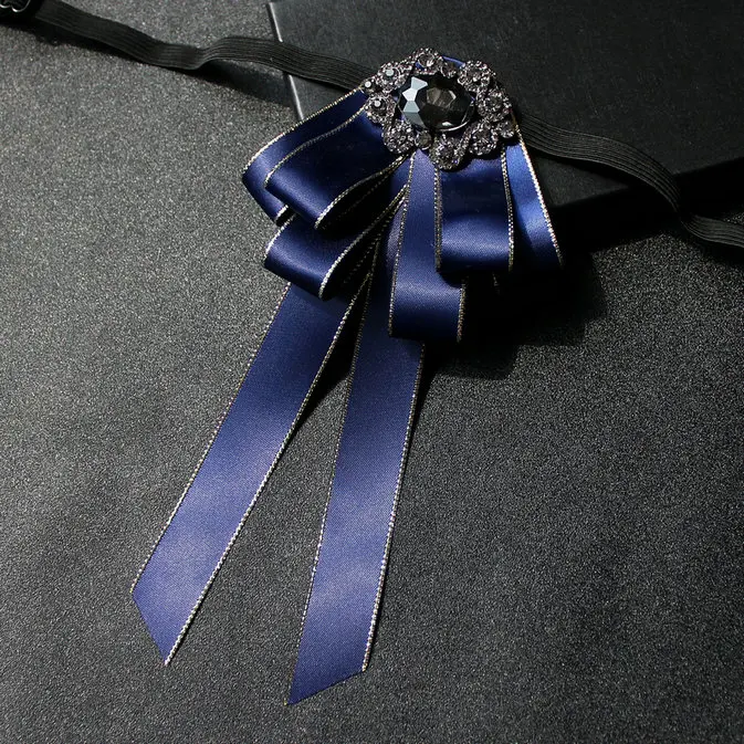 Rhinestone Bow tie Британский мужской женский Шелковый атласный бант из ленты, галстук-платок, роскошный галстук для жениха, бизнес, Свадебная вечеринка, сплав, кристаллы, стразы, галстук-бабочка - Цвет: Rhinestone Bow tie
