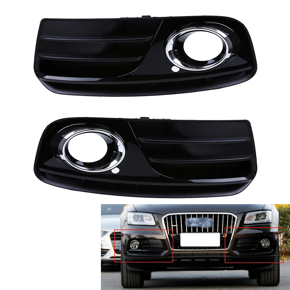 Fit For Audi Q5 8R0 13-15 Front Bumper Lower Side Fog Light Grill Set