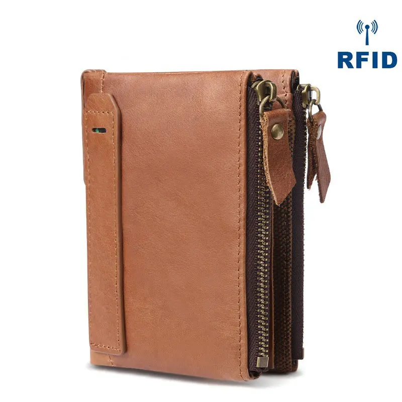 Q2035 brown COWATHER короткий кошелек унисекс новейший дизайн кошелек коровья натуральная кожа кошелек высокое качество воловья кожа модный кошелек - Цвет: Q2035 brown