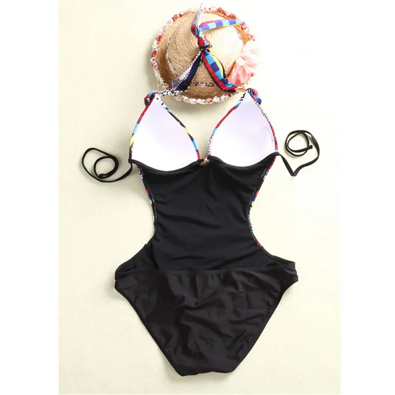 Сексуальный женский слитный купальник монокини Ретро винтажный этнический пуш