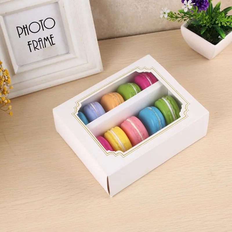 Новый DIY милый и красивый 20 шт 15 5x12 5x5 см ручной торт коробка окно Макарон простой