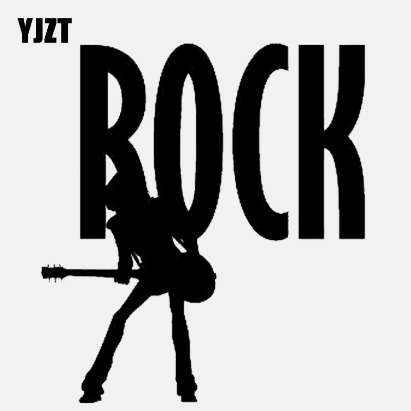 

YJZT 13CM*14.4CM Lovely Playing Guitar Rock Music Vinly Decoration Car Sticker C22-0592