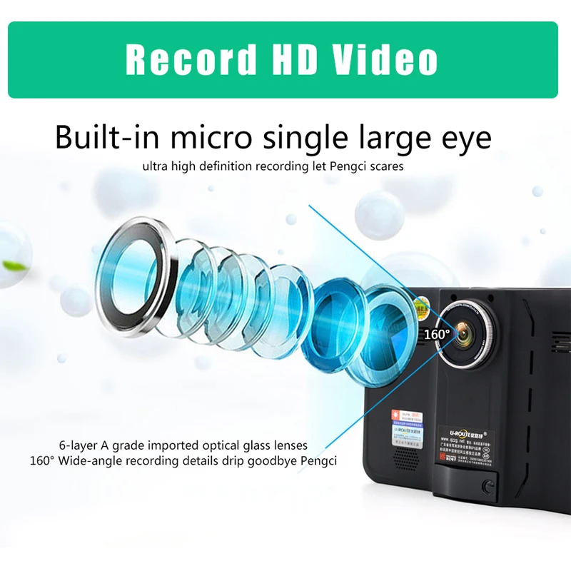 7 дюймов Android Автомобильный ВИДЕОРЕГИСТРАТОР Камера Full HD 1080 P с GPS навигация Европе