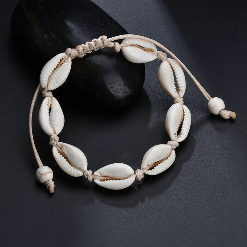 Bohemian Natural Seashell bracelet For Women Lucky Maxi Shells Bracelets Collares Collier Shellhard Girl Summer Beach Jewelry | Украшения и