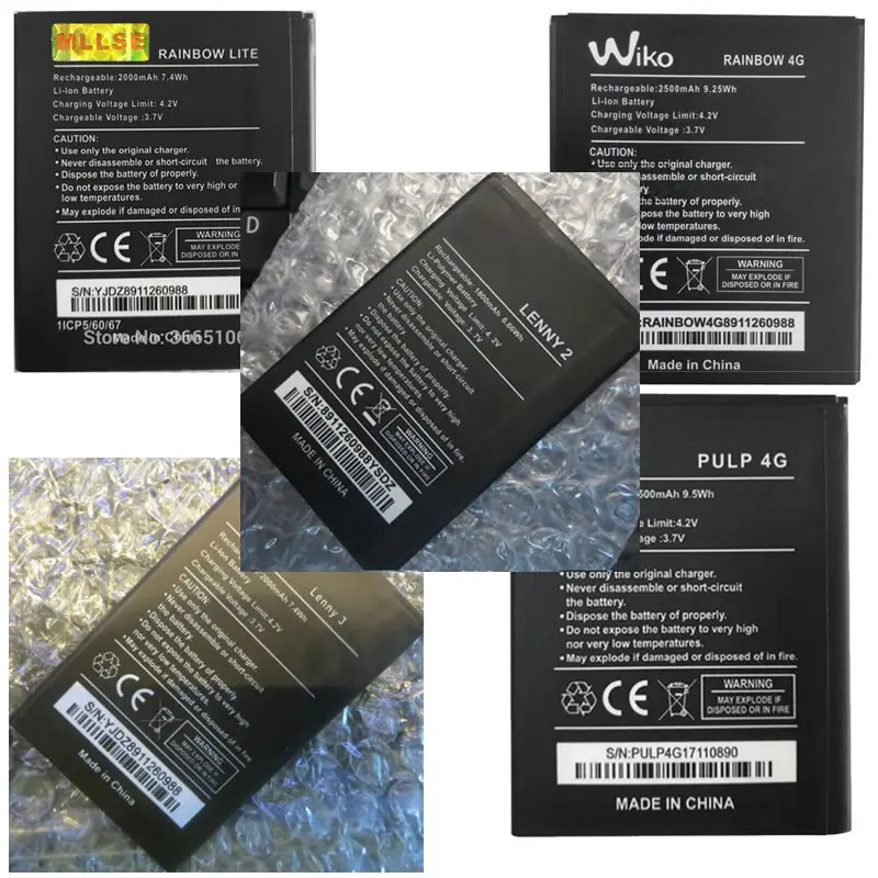 Wiko rainbow LITE 4G LENNY3 LENNY 3 LENNY2 2 батарея для PULP батареи мобильного телефона + код