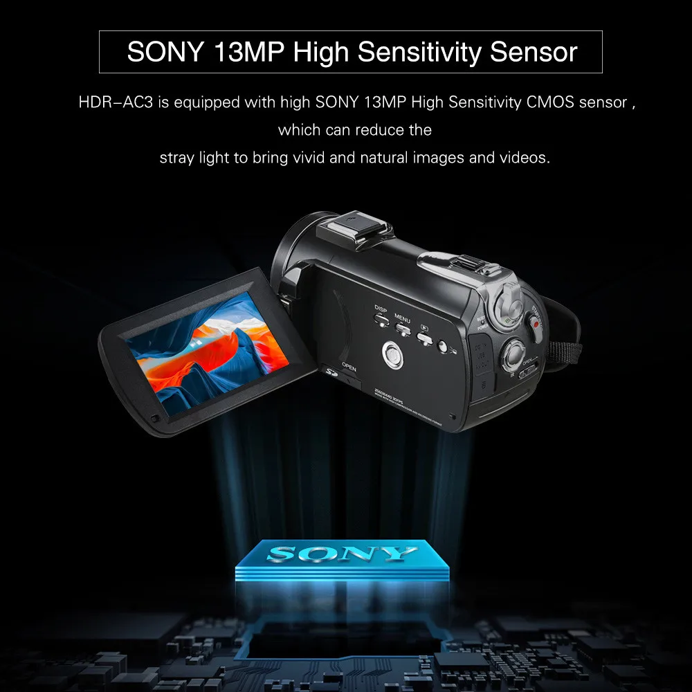 Цифровая HD видеокамера 4K WiFi Ultra 1080P 48MP 16X ZOOM + микрофон широкоугольный объектив