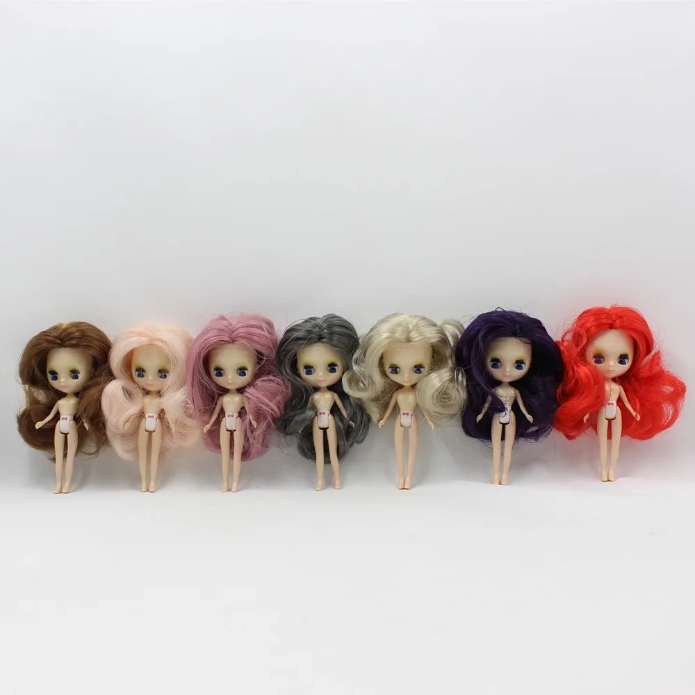 10 см DIY Обнаженная милая кукла красочные длинные волосы Pullip blyth мини кукла|mini doll|cute dollblythe mini |