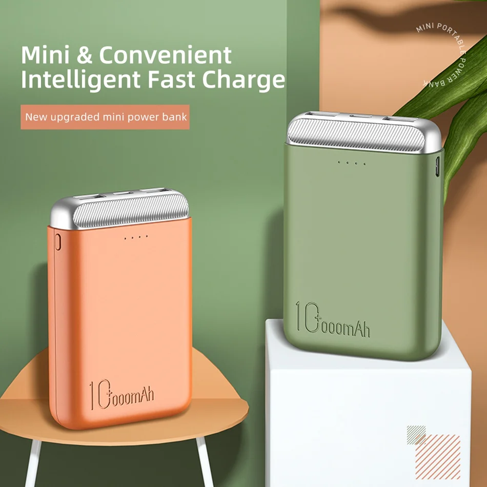 ROCK 10000 mAh Мини банк питания для Xiaomi портативное зарядное устройство 10000 mAh банк питания быстрая зарядка двойной USB внешний аккумулятор зарядное устройство