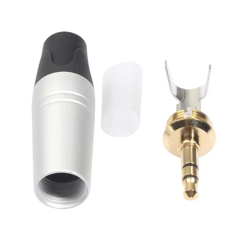 Alloyseed 1/5pcs 3 Pole Gold-plated 3.5mm Solder Connector Repair Headphone Jack Plug