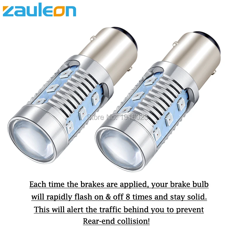 Zauleon 2 шт. S25 1157 P21/5 Вт BAY15D красный светодиод стробоскоп задний фонарь вспышка стоп