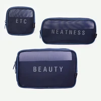 10pcs lot cosmetic bag nylon net travel makeup bag dressing box women men storage bag large capacity wash bag