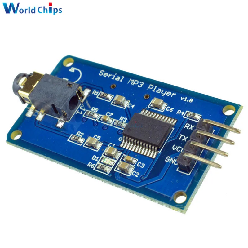 YX5300 UART ttl последовательное управление MP3 музыкальный плеер модуль Поддержка MP3/WAV Micro SD/SDHC карты для Arduino/AVR/ARM/PIC 3,2-5,2 В DC