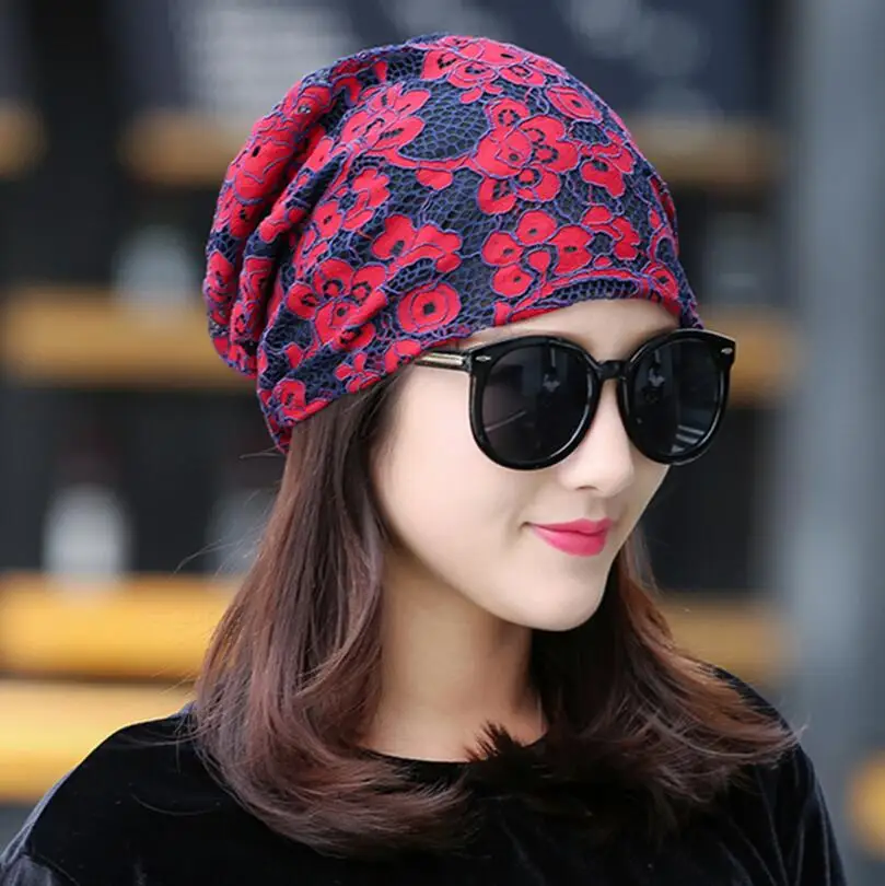 M168 Red CUHAKCI шапки женские теплые вязаные шапки женские зимние Skullies кружевная жаккардовая шапочка новая осенняя теплая шапка женские модные розовые черепа - Цвет: M168 Red
