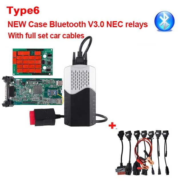 Черный CDP TCS V3.0 реле NEC V5.008 R2 Bluetooth Автомобильный грузовик OBDII сканер,00 keygen obd2 multidiag pro OBD 2 диагностический инструмент - Цвет: Черный