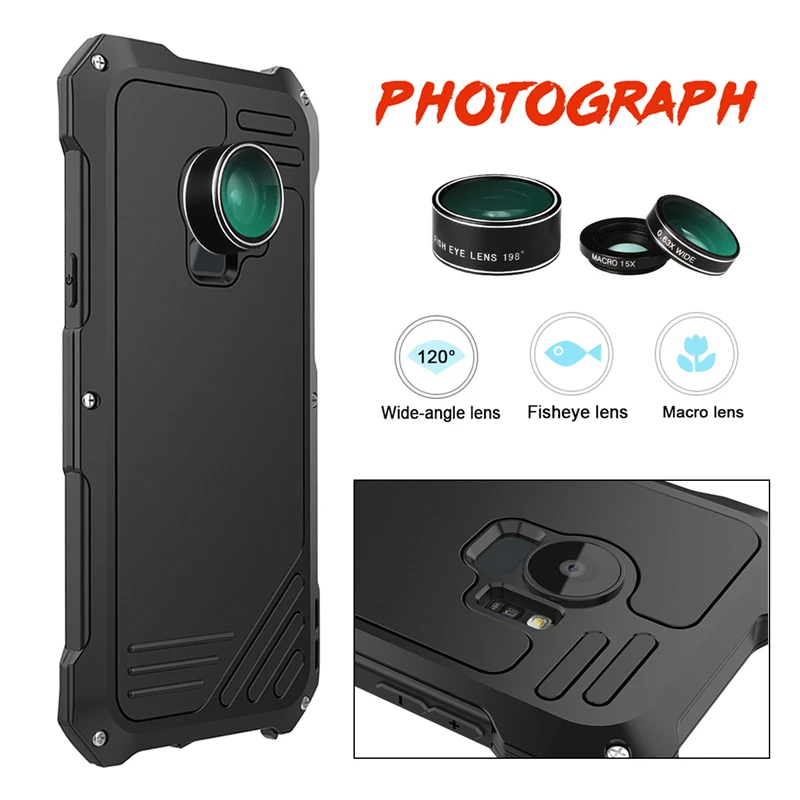 Wide Lens Fish Eye Photographer Phone Case For Samsung S9 S8 Plus Metal Armor Cases S7 Edge Cover Travel Accessories | Аксессуары для