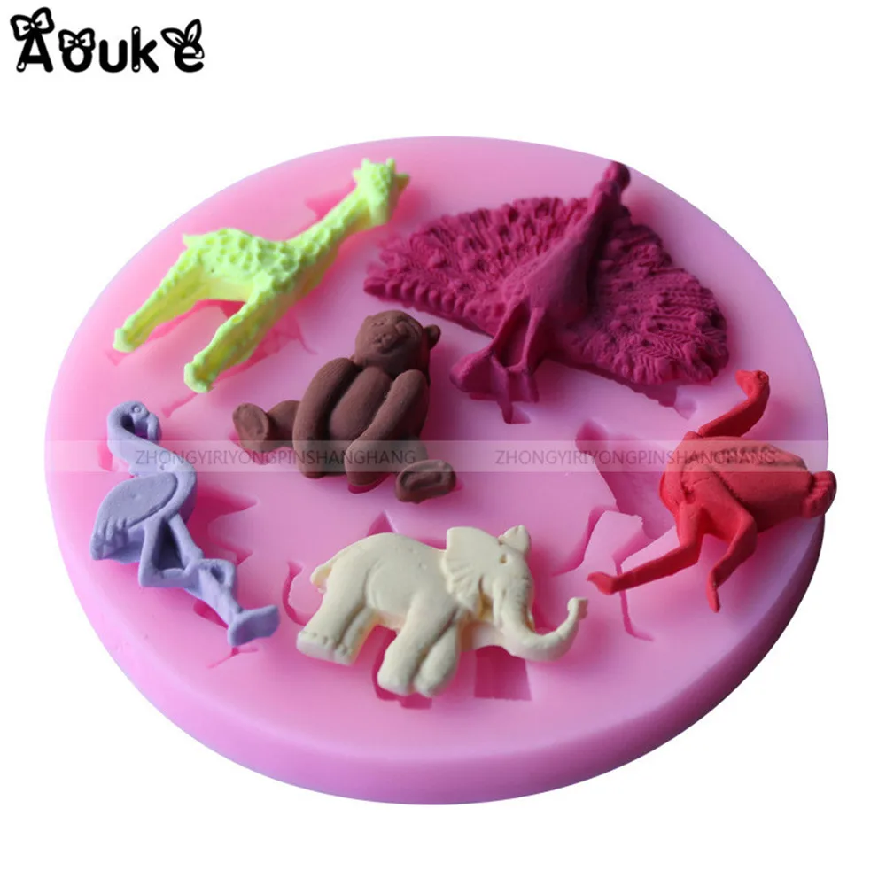 Силиконовая 3D форма в виде животного мира формы для помадки и шоколада конфет