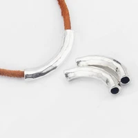 10pcs long bent tube slide spacer fit 6mm round leather cord necklace bracelet jewelry making accessories