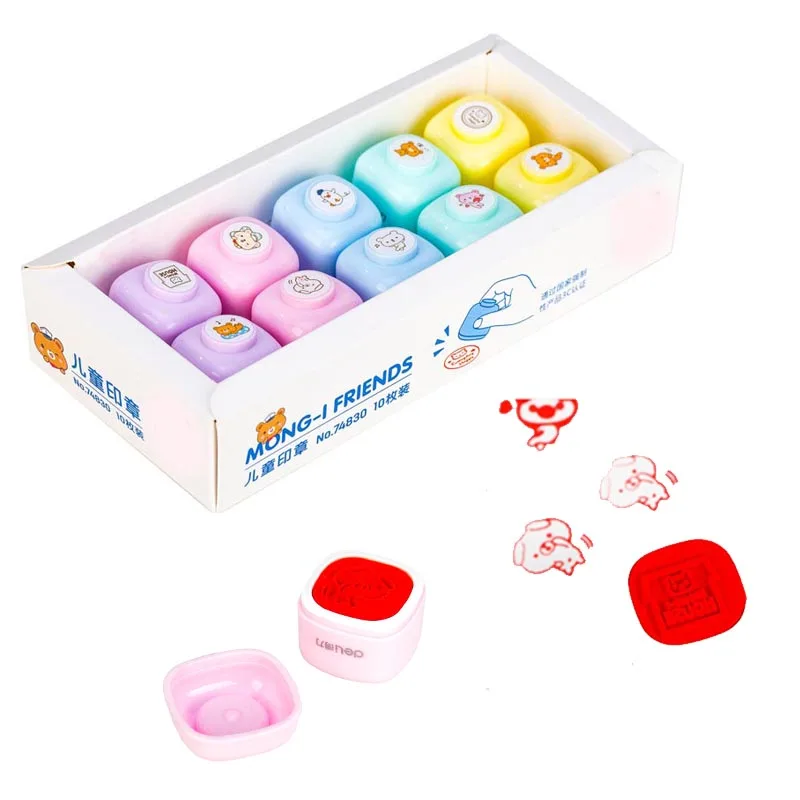 10 шт./компл. пластиковые милые смайлик медвежонок штампы для декора альбомы