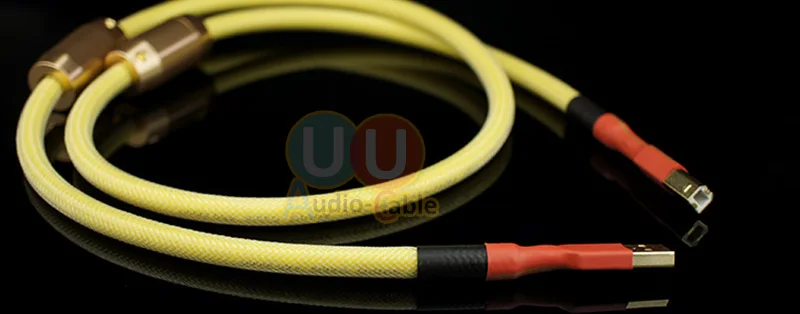 Высокое качество 4N посеребренный OFC USB кабель с двойным магнитным кольцом A-B для Hifi ЦАП усилителя