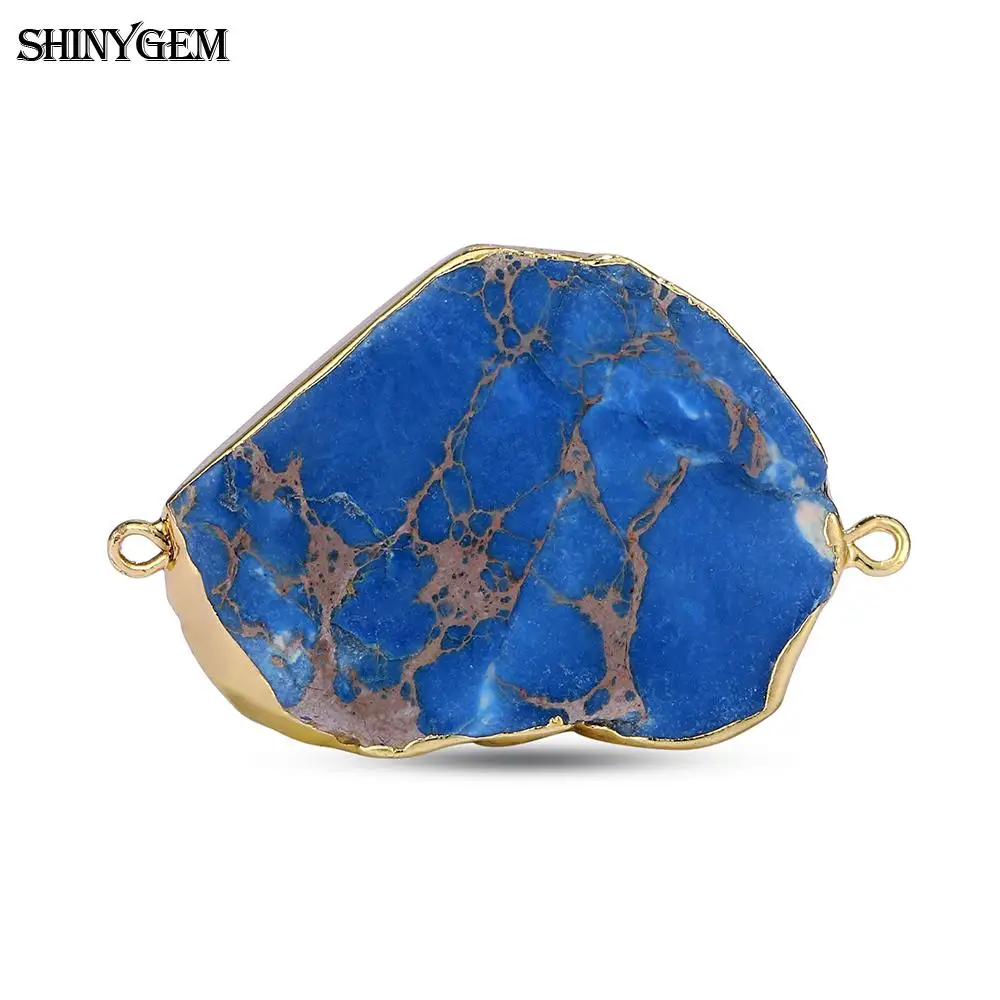 ShinyGem нерегулярный морской камень из осадочной породы разъемы для изготовления ювелирных изделий позолоченный натуральный камень ломтик Разъем Шарм аксессуары
