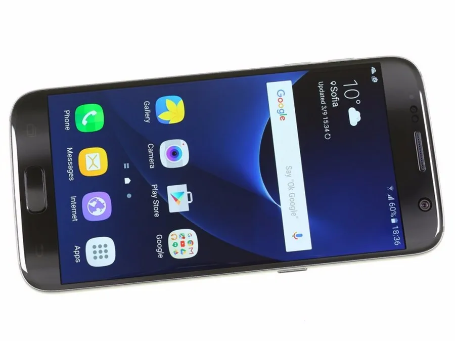 Samsung Galaxy S7 Duos G9300, две sim-карты, разблокированный LTE GSM Android телефон, четыре ядра, 5,1 дюймов, 12 МП ram, 4 Гб rom, 32 ГБ, отпечаток пальца