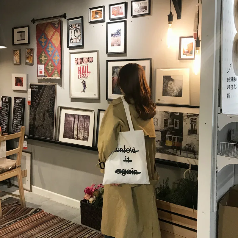 Youda Новый Письмо холщовые сумки с принтом в студенческом стиле простая сумка