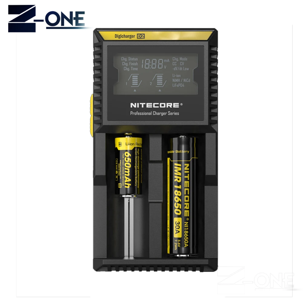 100% Зарядное устройство Nitecore D2 с ЖК дисплеем универсальное умное автомобильное