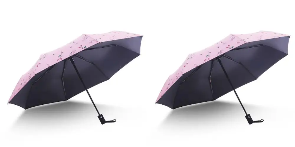 2pcs Pink Ветрозащитный складной автоматический зонт от дождя для женщин, роскошные большие ветрозащитные зонты от дождя для мужчин с черным покрытием 8K - Цвет: 2pcs Pink